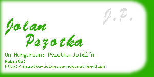 jolan pszotka business card